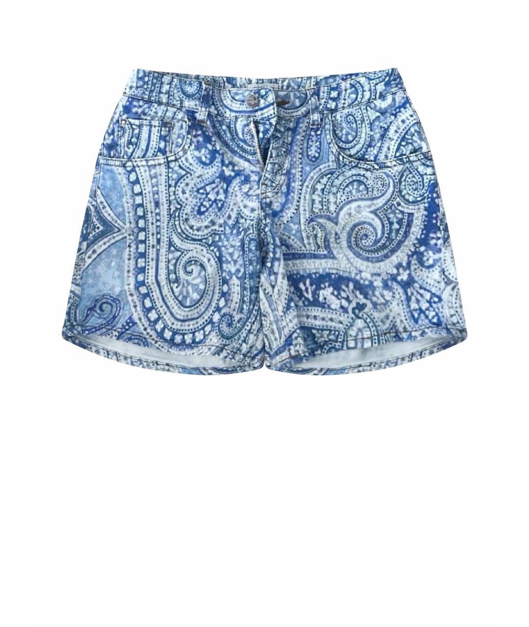 ETRO Голубые хлопко-эластановые шорты, фото 1