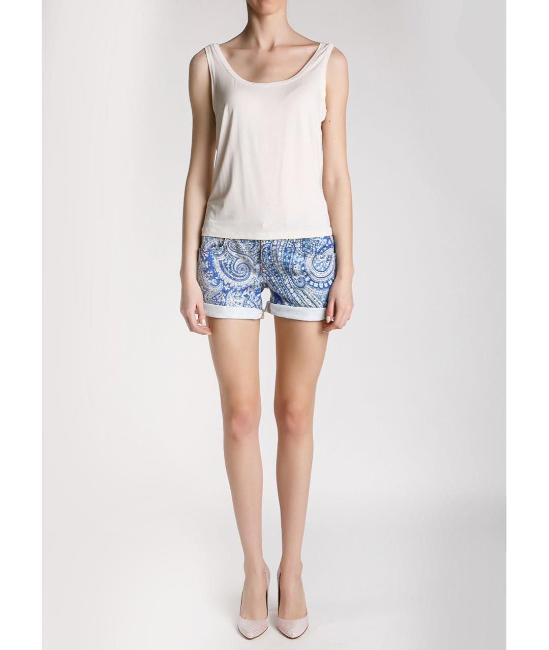 ETRO Голубые хлопко-эластановые шорты, фото 2
