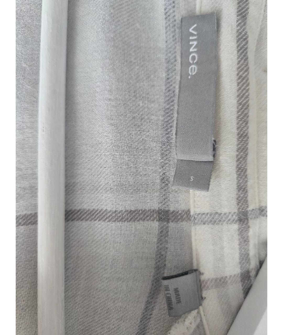 VINCE Бежевая хлопковая рубашка, фото 3