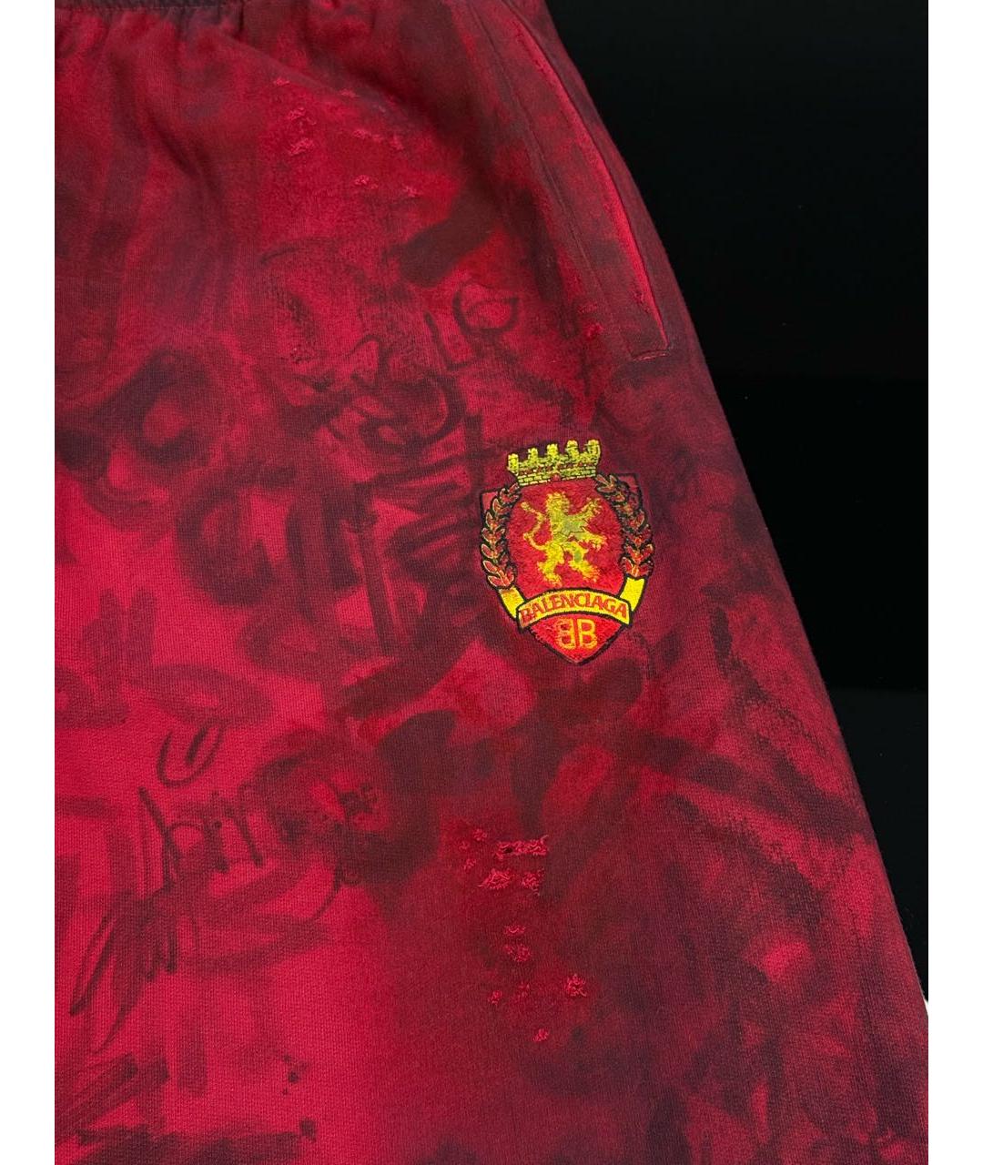 BALENCIAGA Красные хлопковые брюки широкие, фото 4