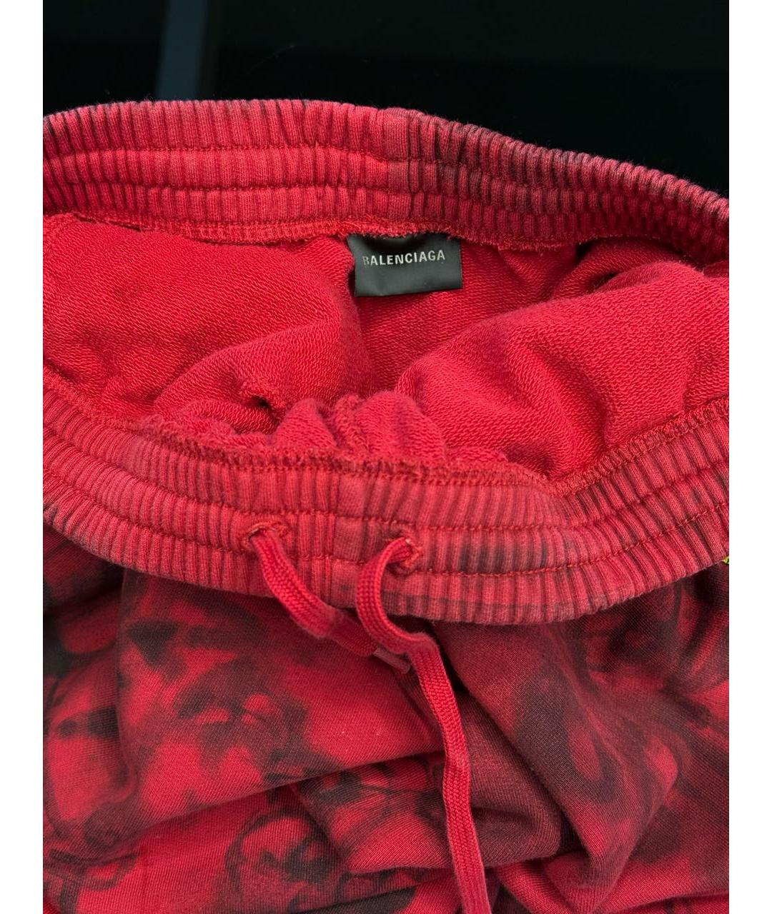 BALENCIAGA Красные хлопковые брюки широкие, фото 3