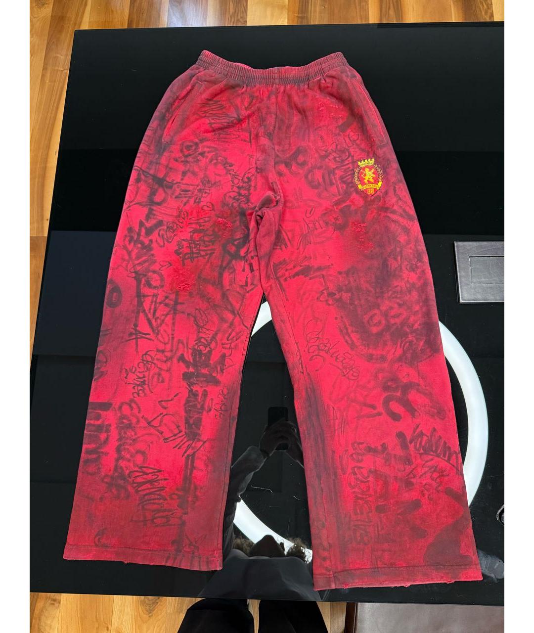 BALENCIAGA Красные хлопковые брюки широкие, фото 7