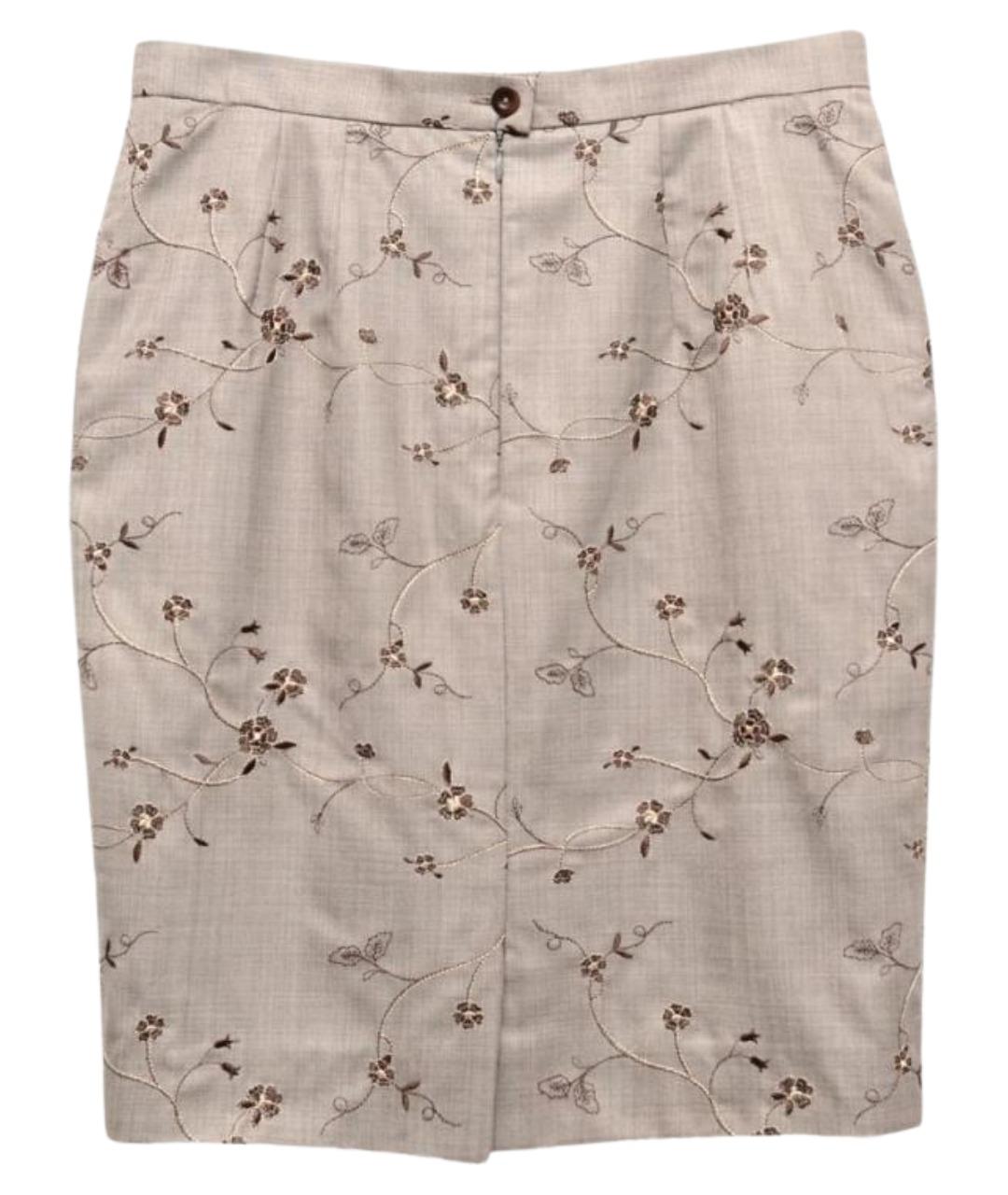 ESCADA Бежевая шерстяная юбка миди, фото 1