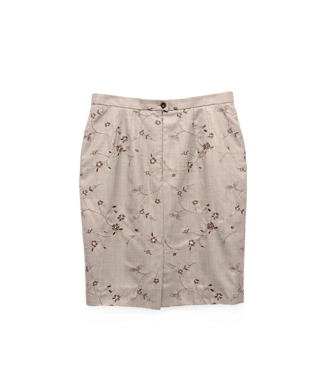 ESCADA Бежевая шерстяная юбка миди, фото 8