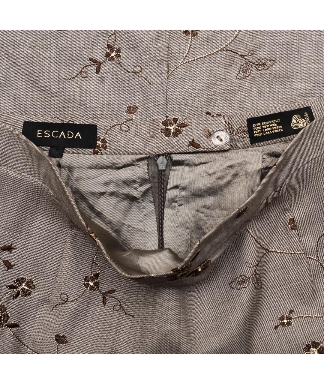 ESCADA Бежевая шерстяная юбка миди, фото 3