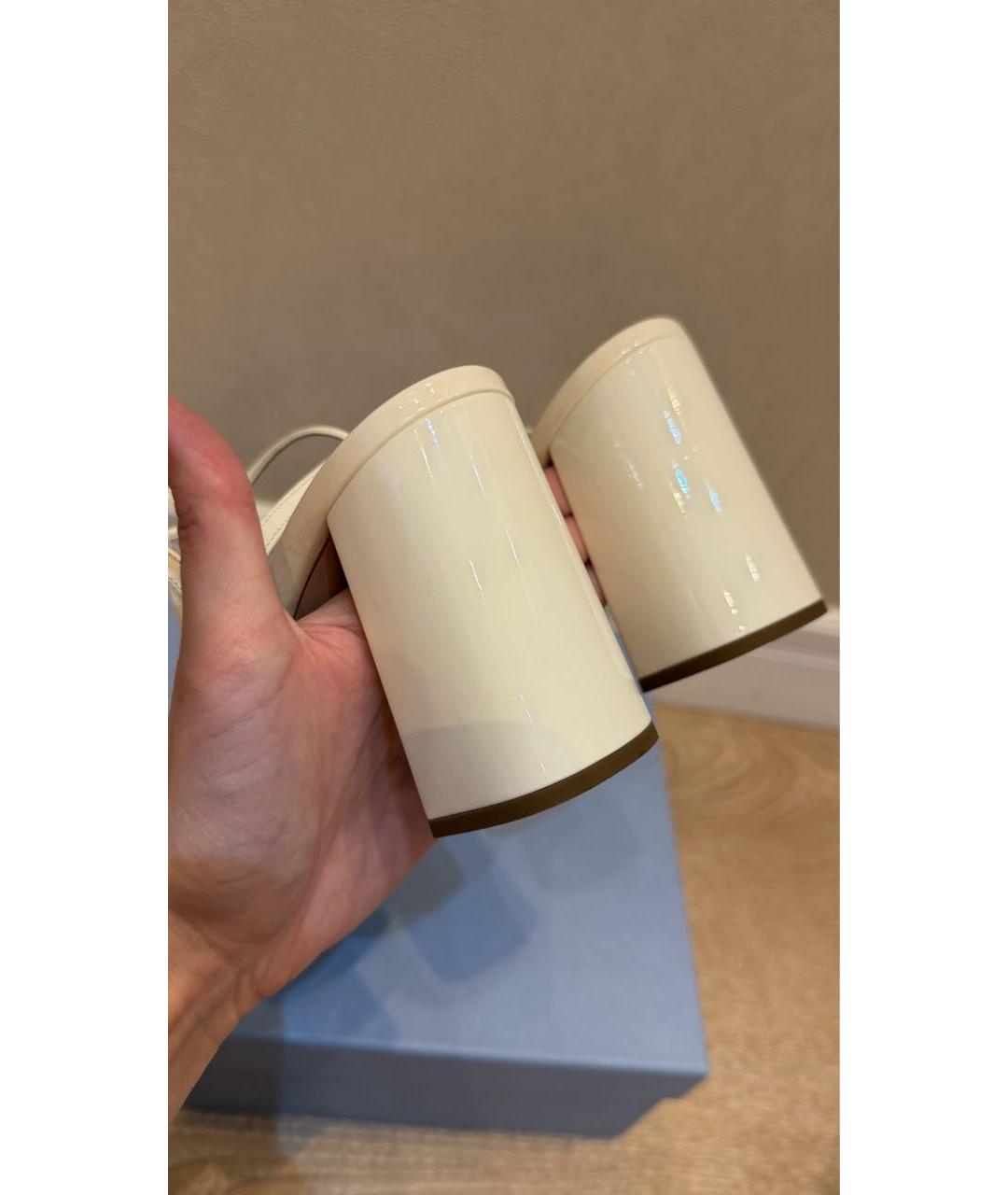 PRADA Белые туфли из лакированной кожи, фото 7