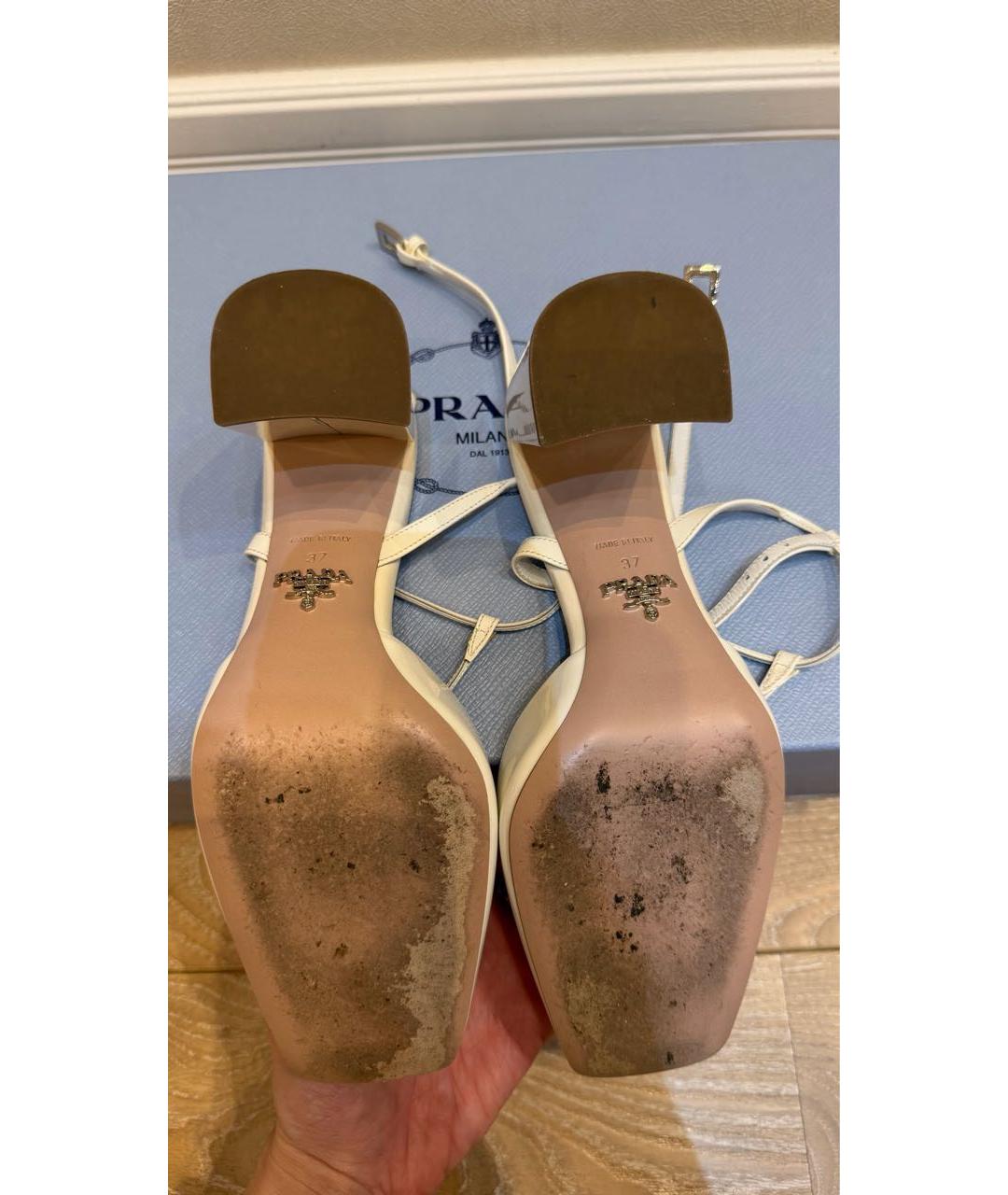 PRADA Белые туфли из лакированной кожи, фото 6