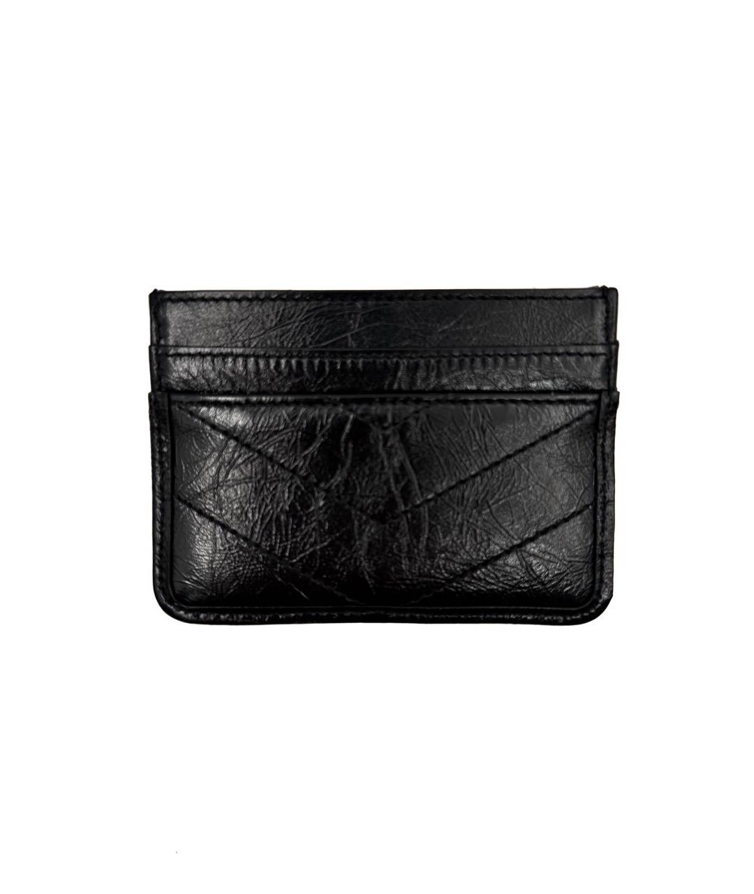 SAINT LAURENT Черный кожаный кардхолдер, фото 2