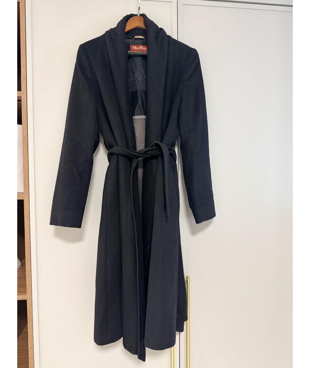 MAX MARA STUDIO Черное кашемировое пальто, фото 4