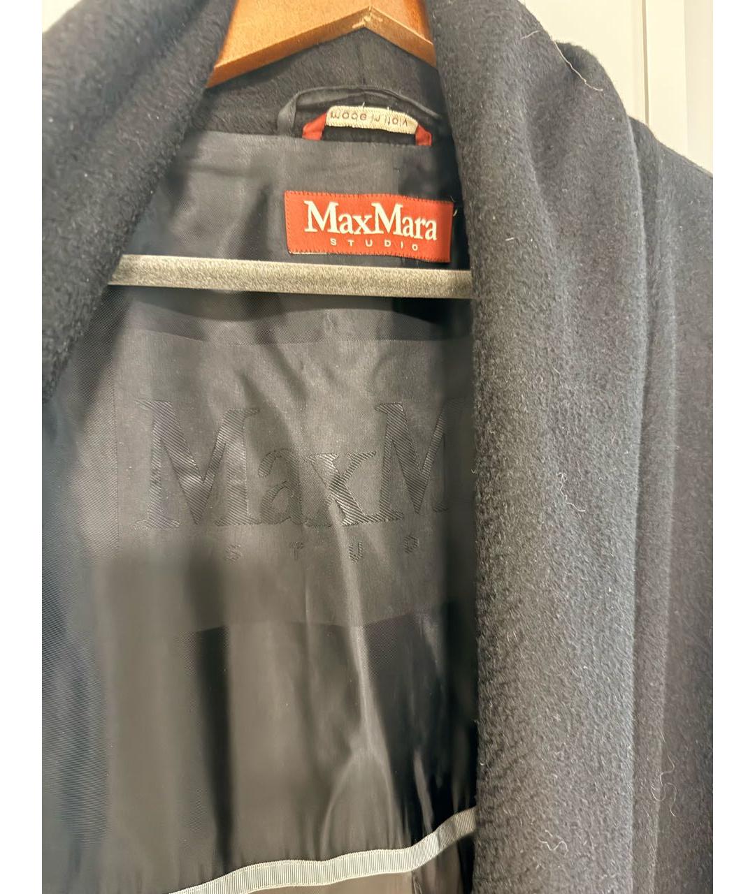 MAX MARA STUDIO Черное кашемировое пальто, фото 3