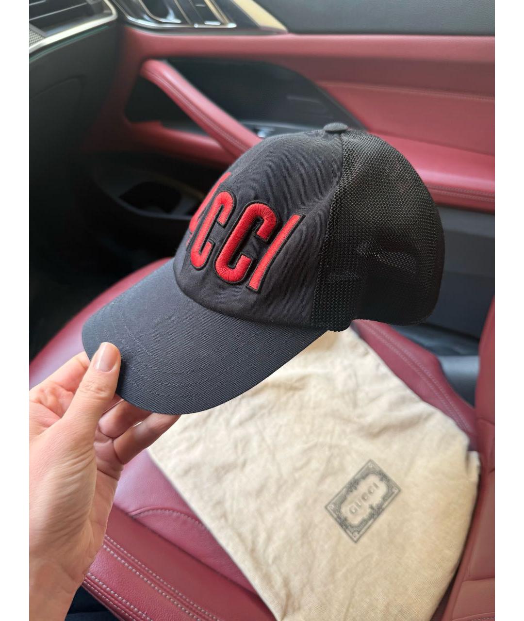 GUCCI Черная хлопковая кепка/бейсболка, фото 5