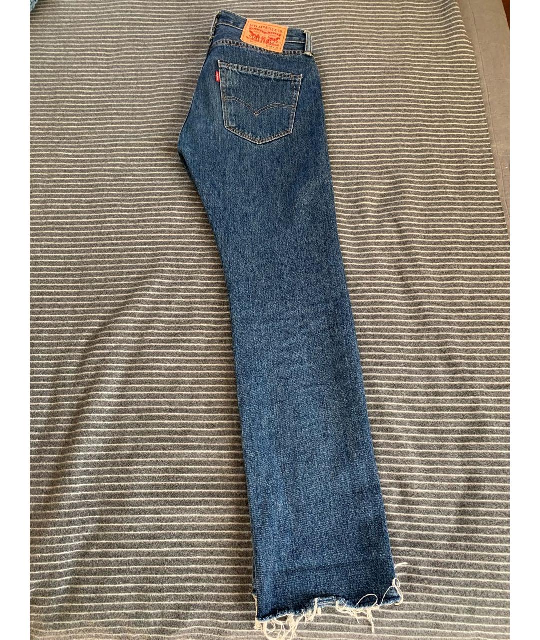 LEVI'S Синие хлопковые прямые джинсы, фото 2