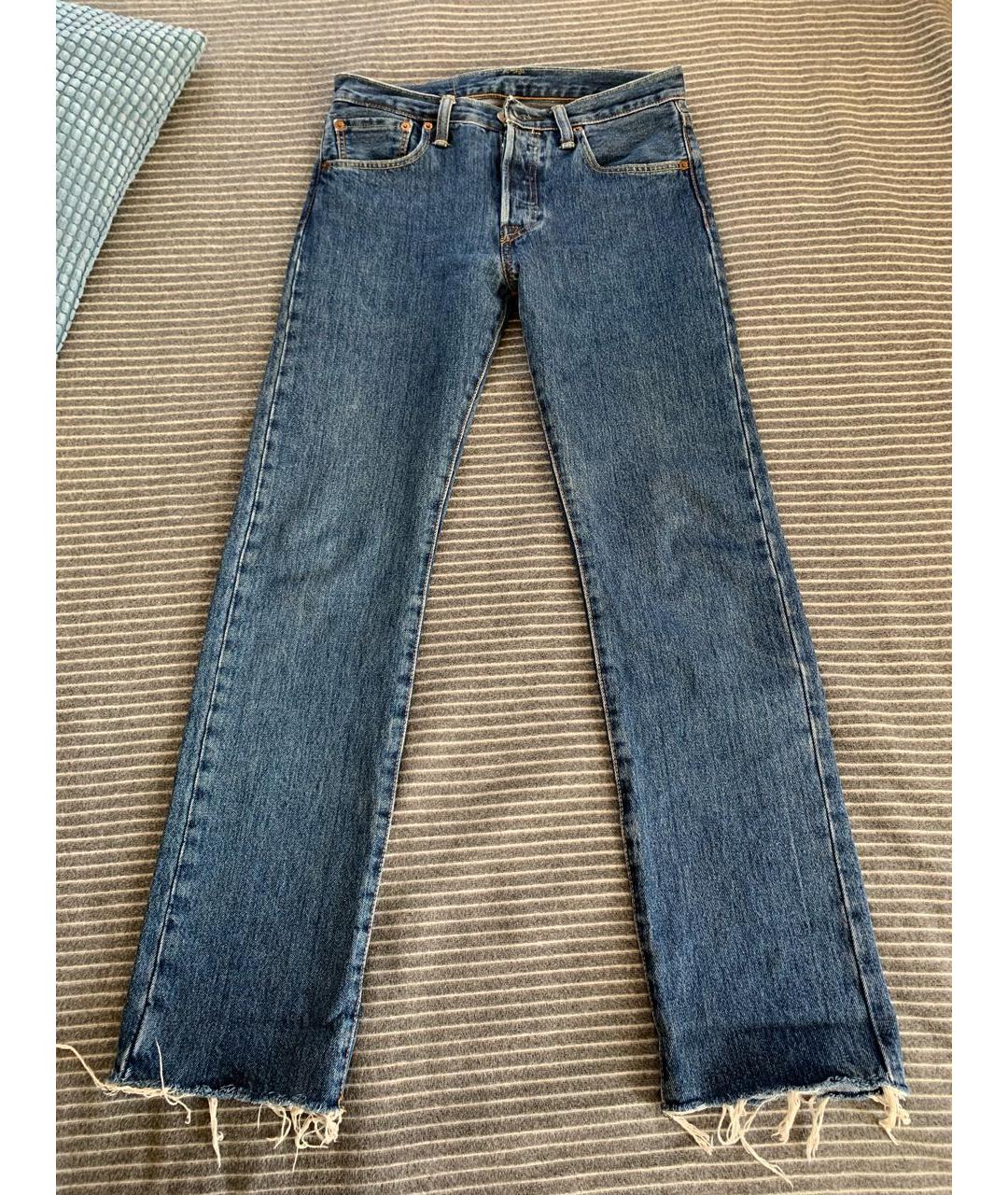 LEVI'S Синие хлопковые прямые джинсы, фото 6