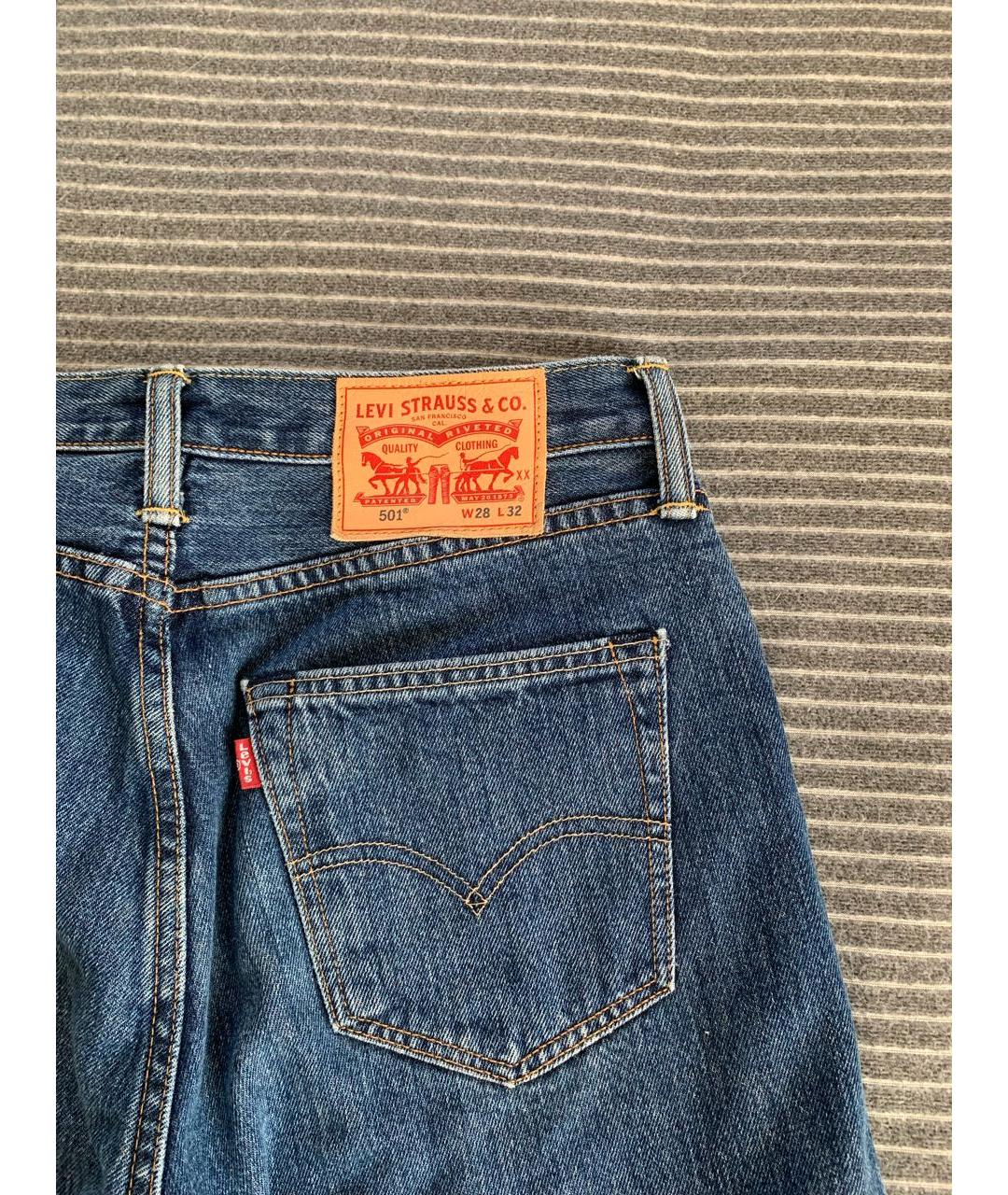LEVI'S Синие хлопковые прямые джинсы, фото 3
