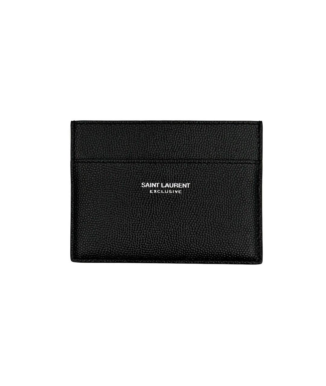 SAINT LAURENT Черный кожаный кардхолдер, фото 5