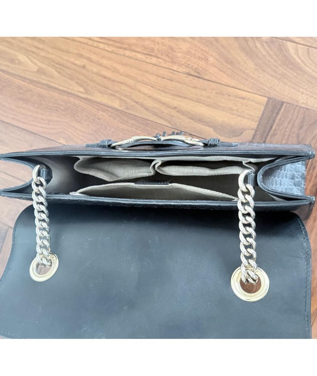 GUCCI Черная кожаная сумка через плечо, фото 4