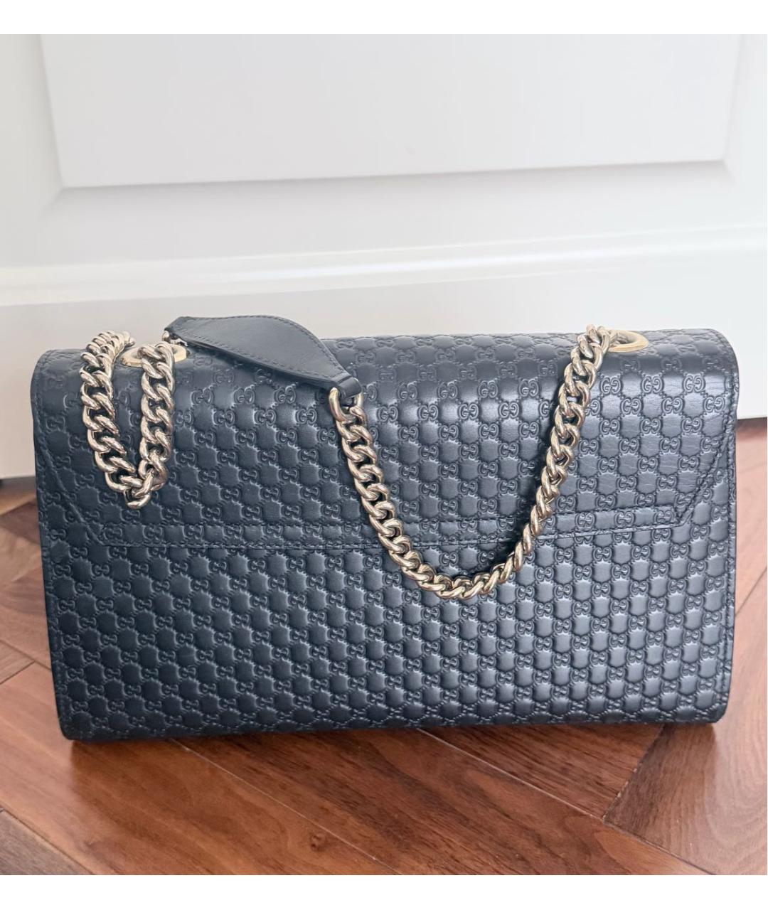 GUCCI Черная кожаная сумка через плечо, фото 3