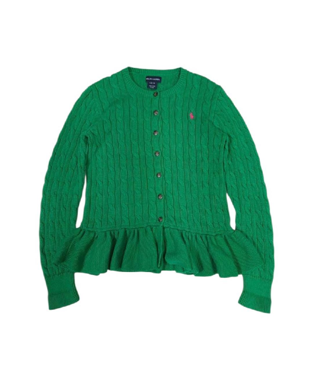 POLO RALPH LAUREN Зеленый хлопковый кардиган, фото 9