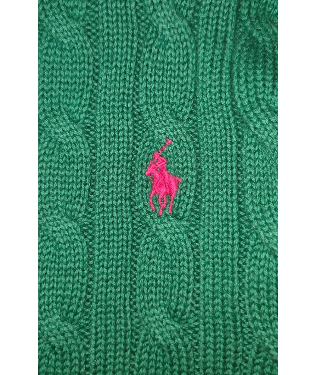 POLO RALPH LAUREN Зеленый хлопковый кардиган, фото 4