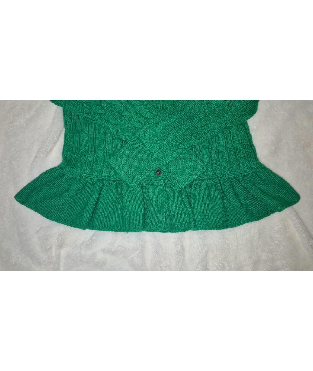 POLO RALPH LAUREN Зеленый хлопковый кардиган, фото 8