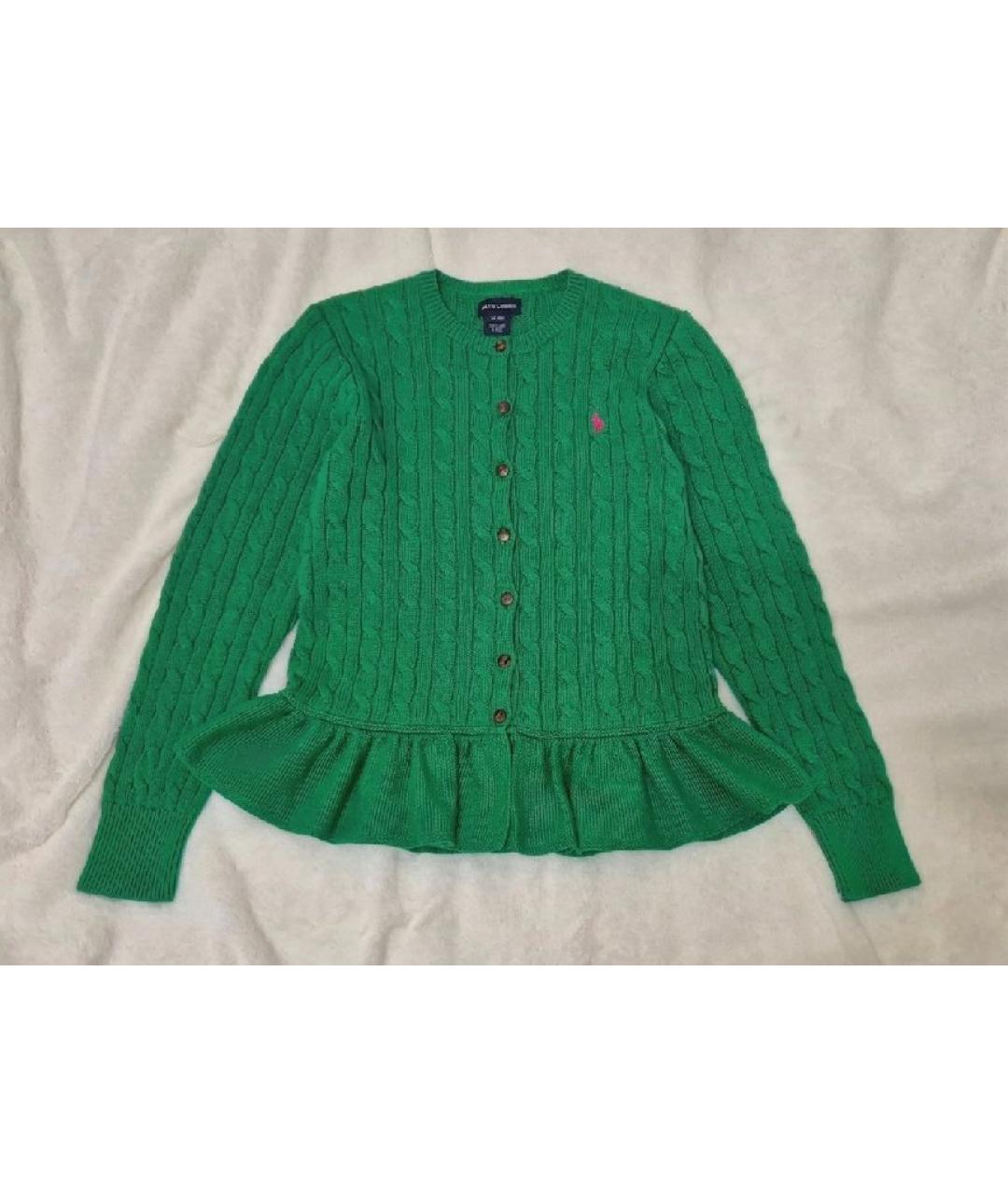 POLO RALPH LAUREN Зеленый хлопковый кардиган, фото 5