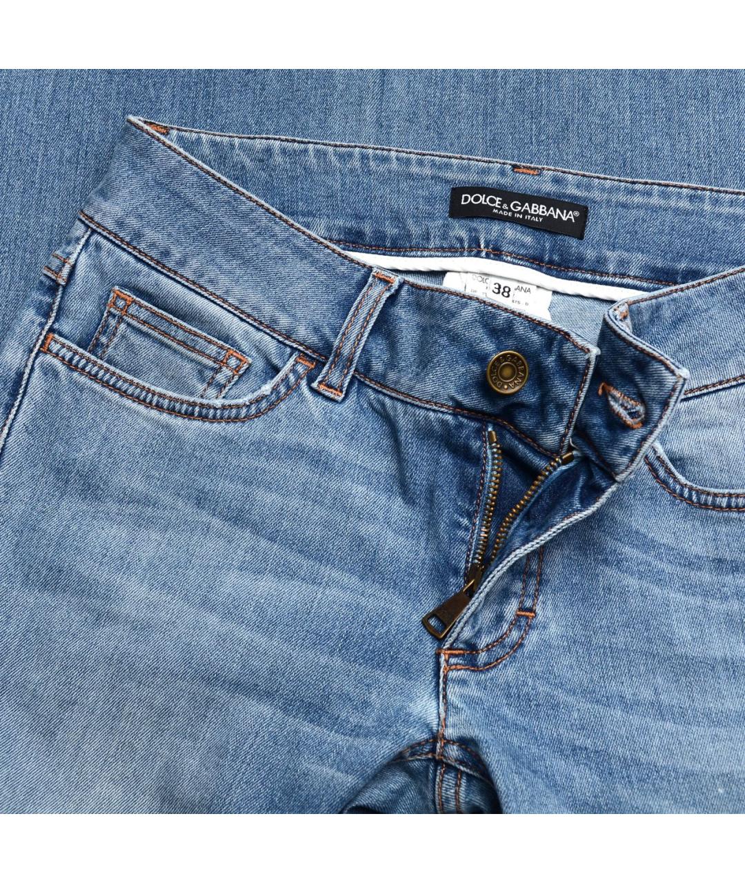 DOLCE&GABBANA Голубые хлопко-эластановые джинсы клеш, фото 3