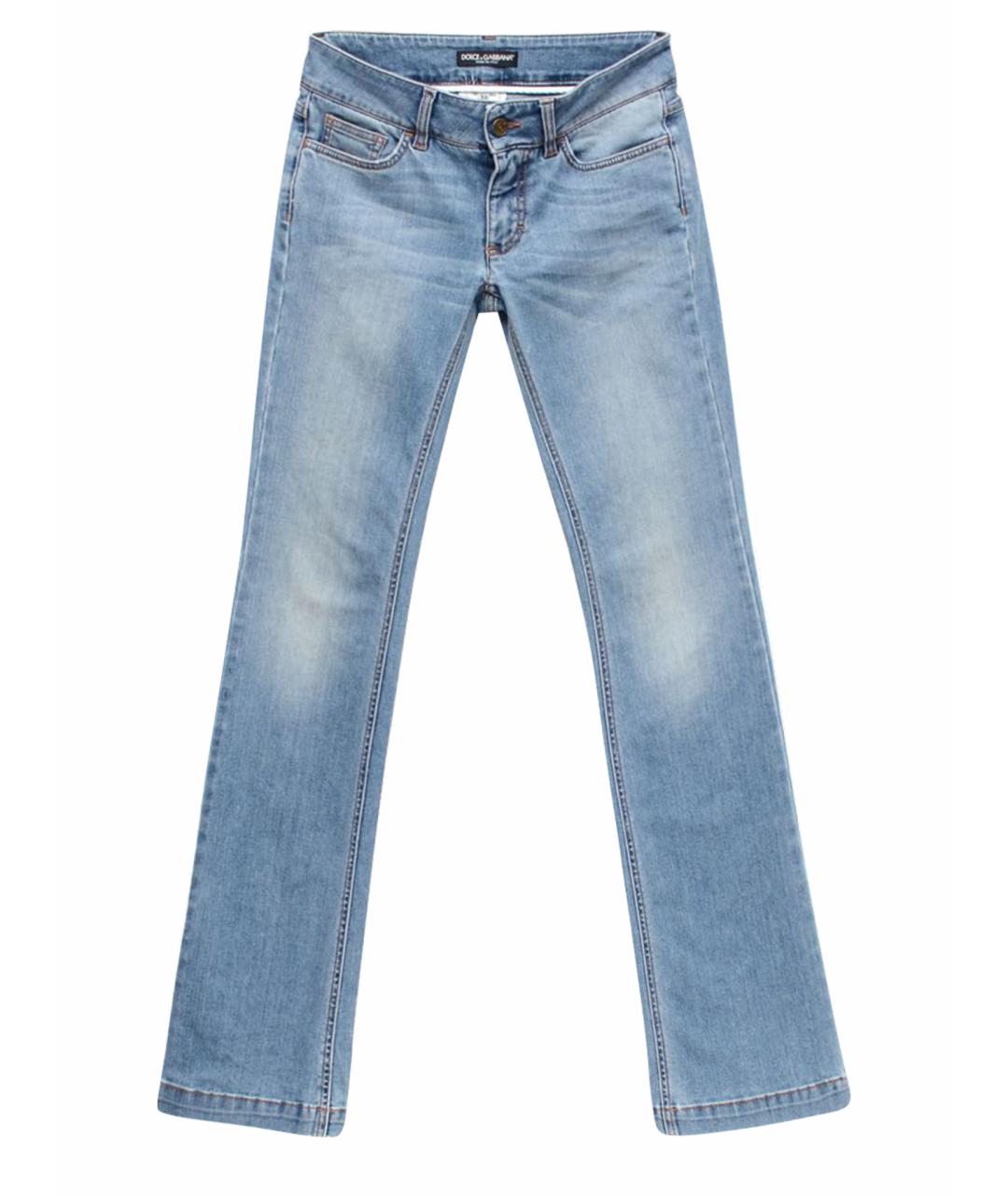 DOLCE&GABBANA Голубые хлопко-эластановые джинсы клеш, фото 1