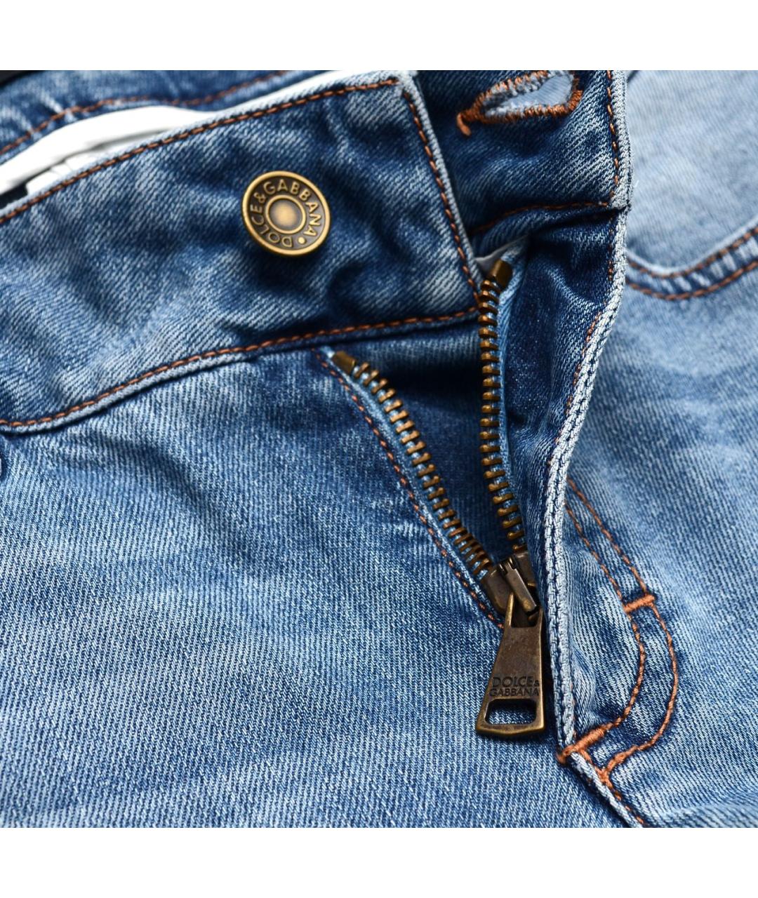 DOLCE&GABBANA Голубые хлопко-эластановые джинсы клеш, фото 4