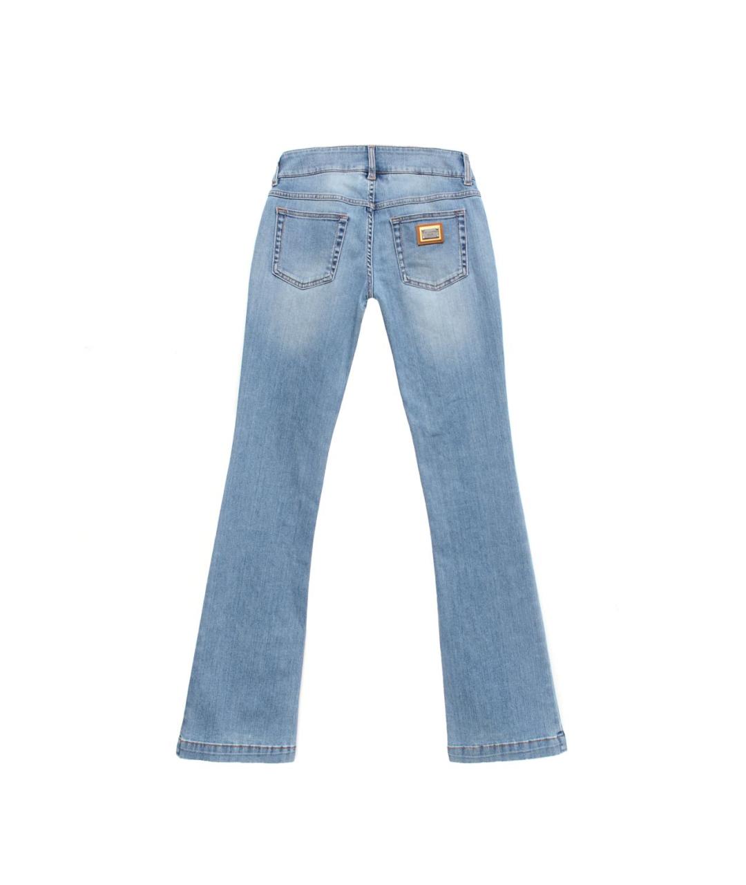 DOLCE&GABBANA Голубые хлопко-эластановые джинсы клеш, фото 2