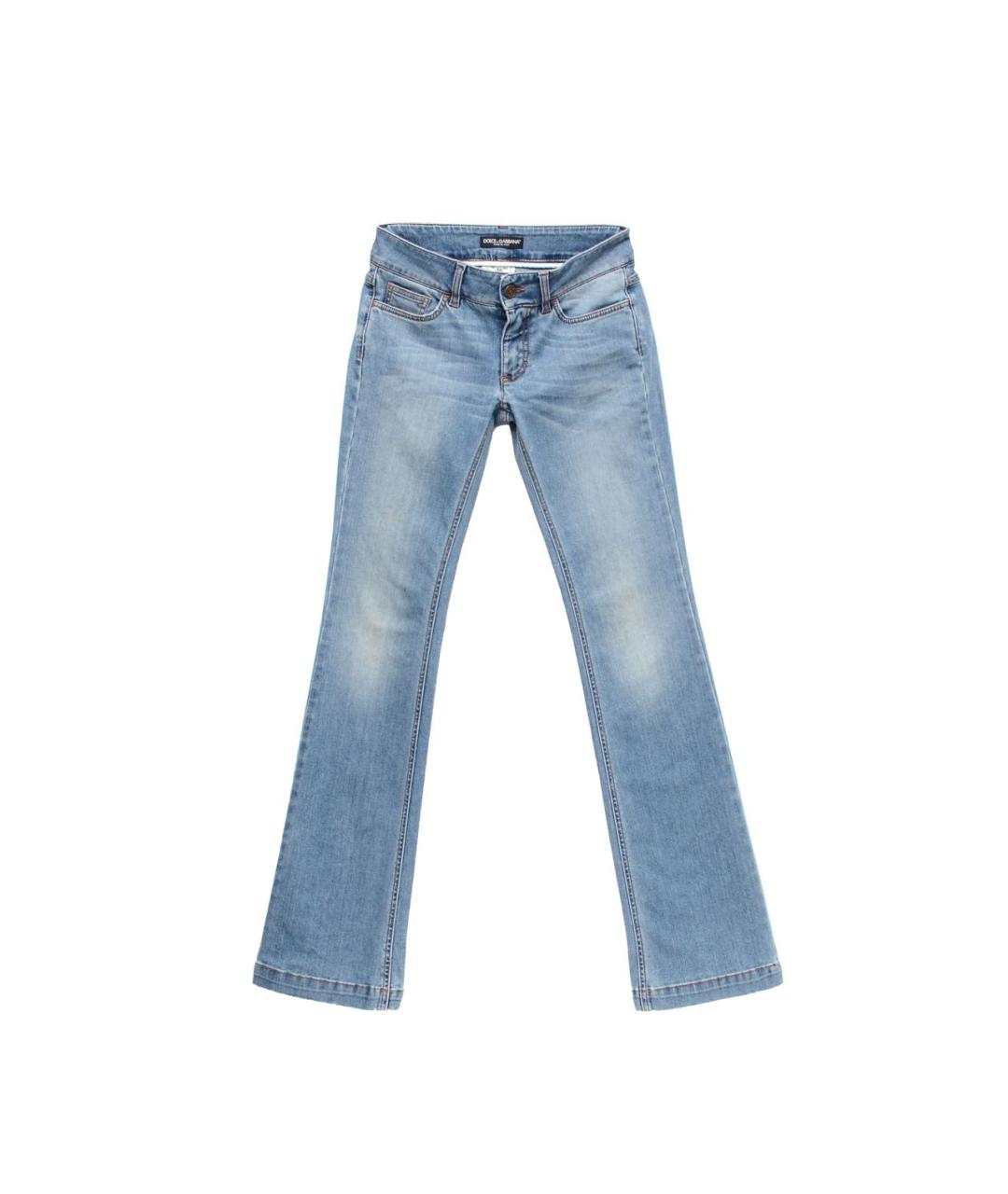 DOLCE&GABBANA Голубые хлопко-эластановые джинсы клеш, фото 8
