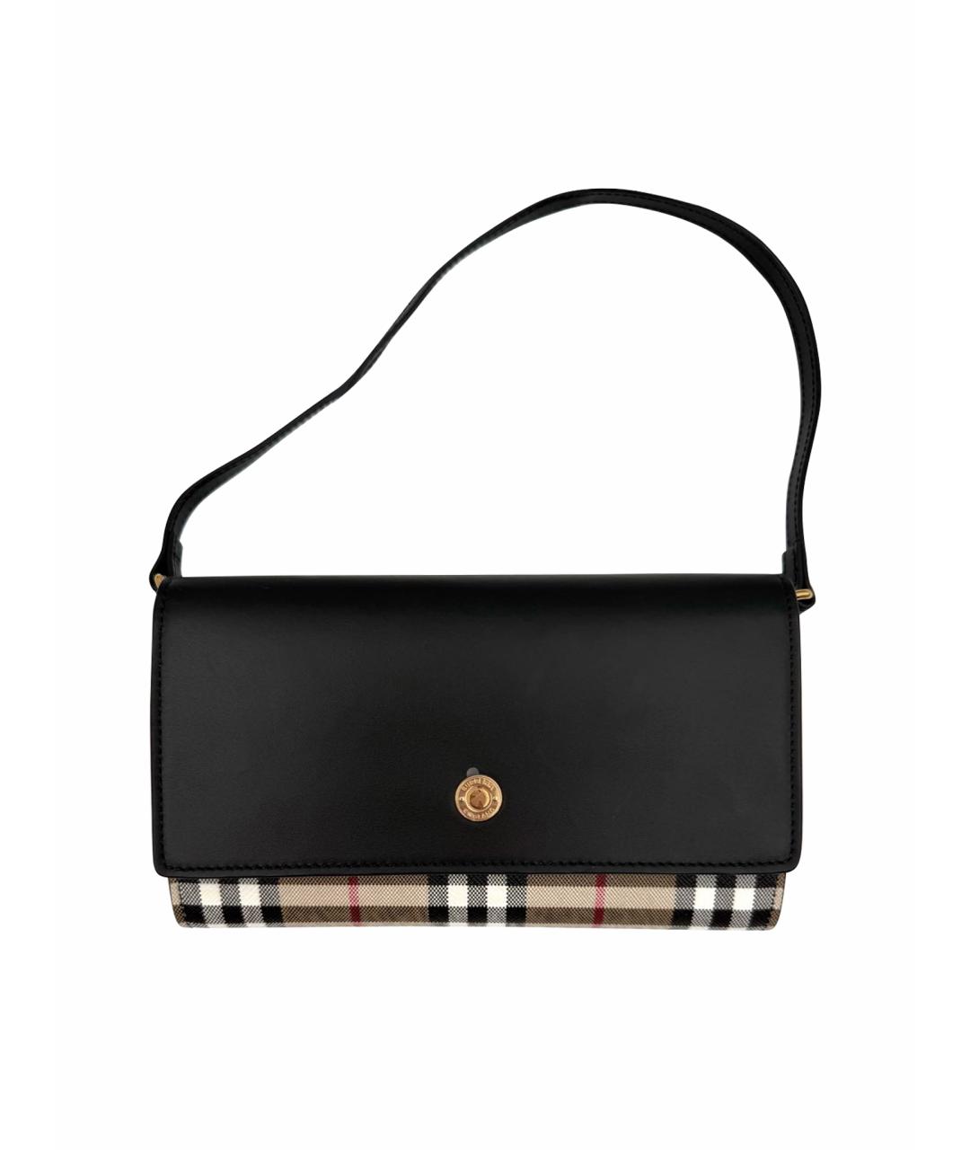 BURBERRY Черная кожаная сумка через плечо, фото 1