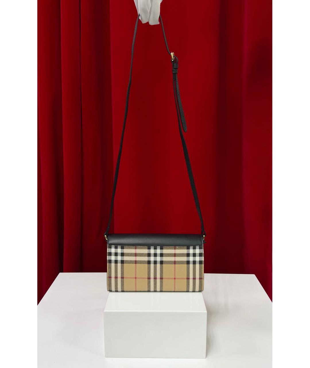 BURBERRY Черная кожаная сумка через плечо, фото 6