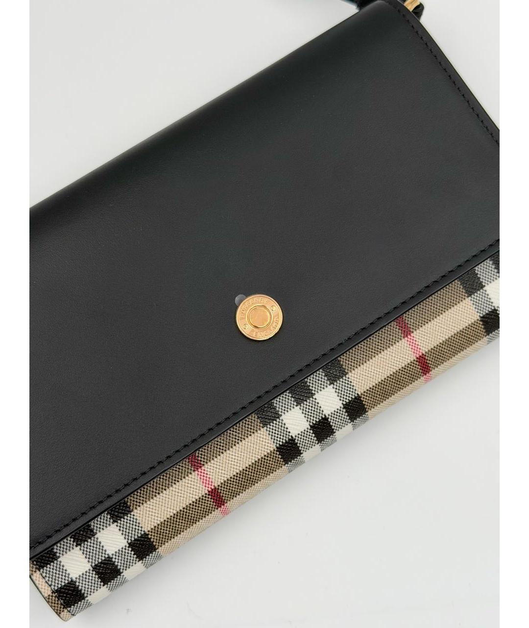 BURBERRY Черная кожаная сумка через плечо, фото 4