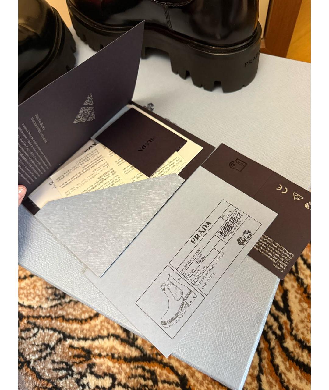 PRADA Черные кожаные сапоги, фото 7