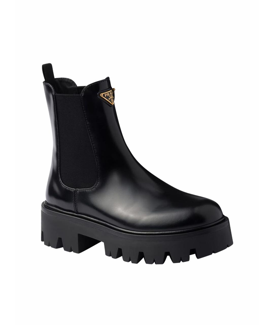 PRADA Черные кожаные сапоги, фото 1
