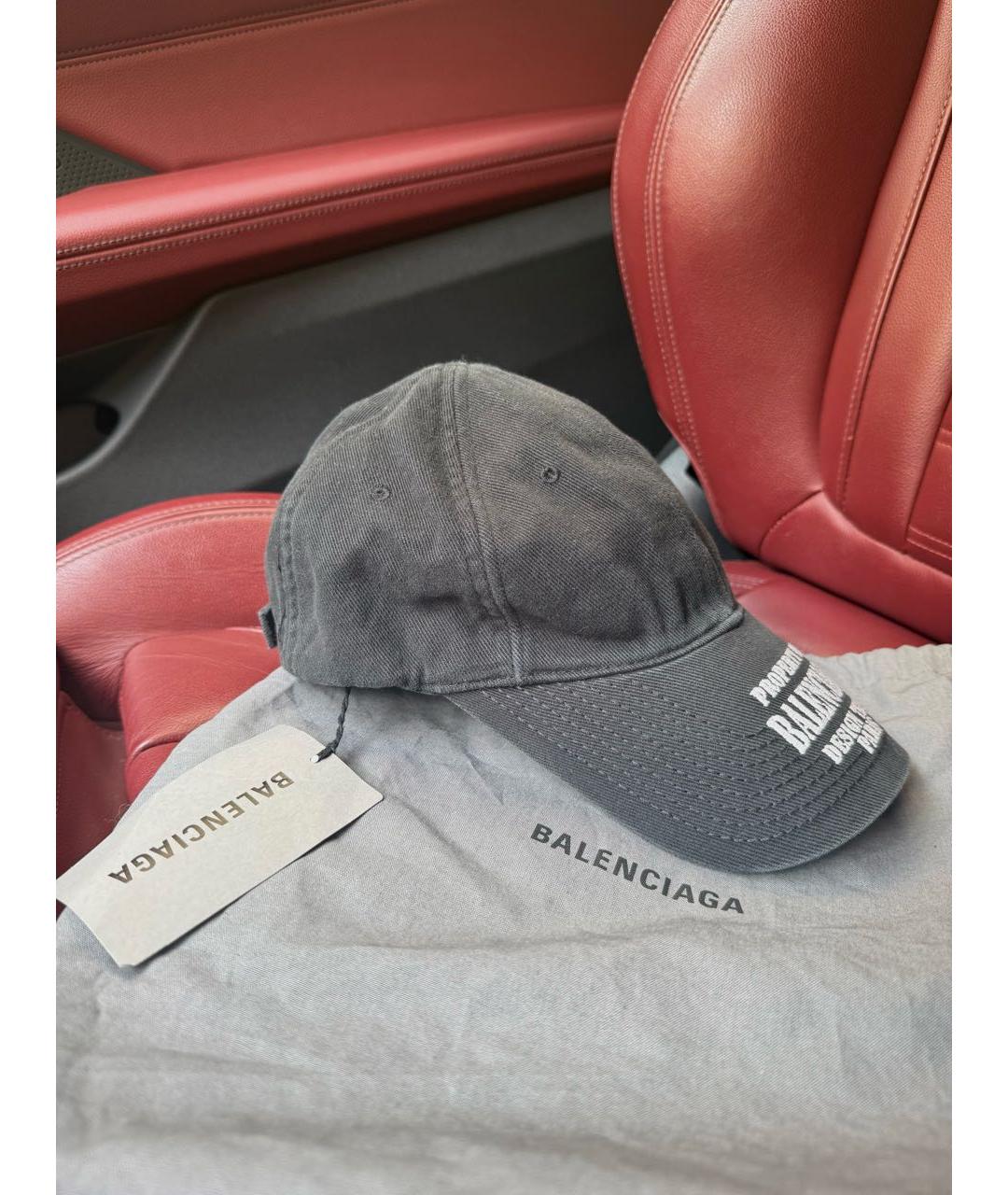 BALENCIAGA Антрацитовая хлопковая кепка/бейсболка, фото 3