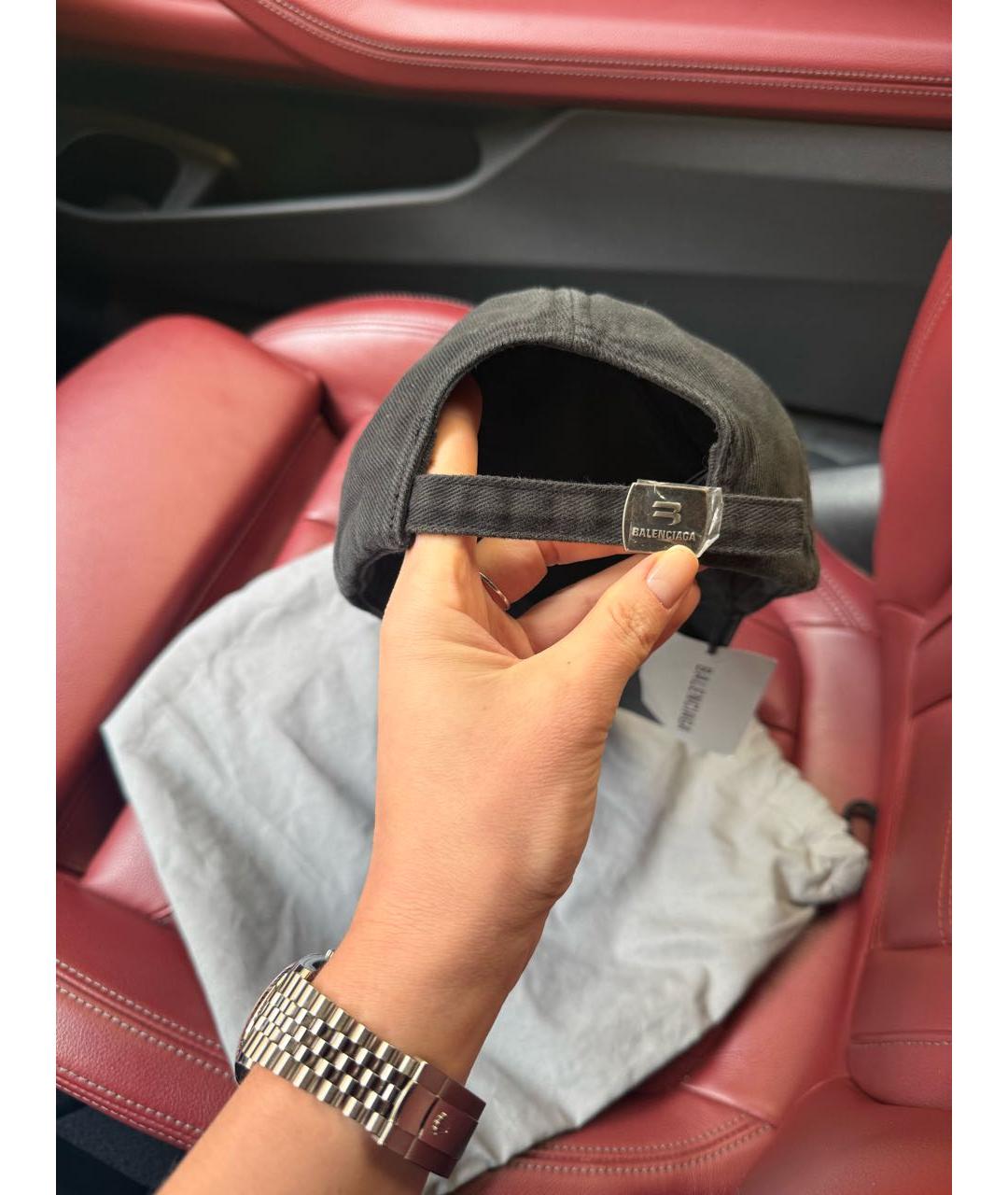 BALENCIAGA Антрацитовая хлопковая кепка/бейсболка, фото 8