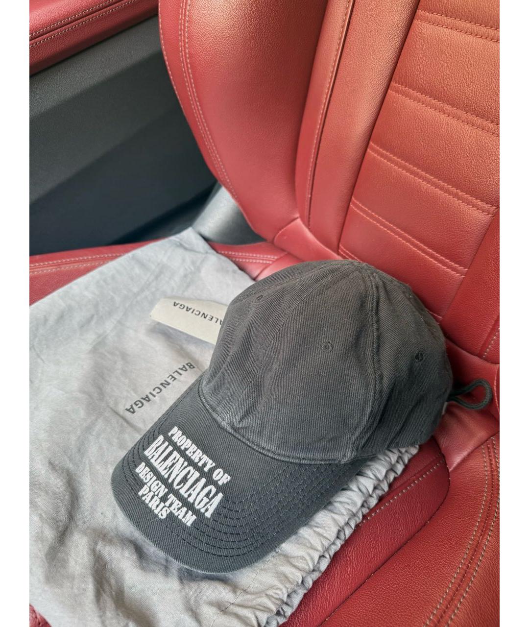 BALENCIAGA Антрацитовая хлопковая кепка/бейсболка, фото 5