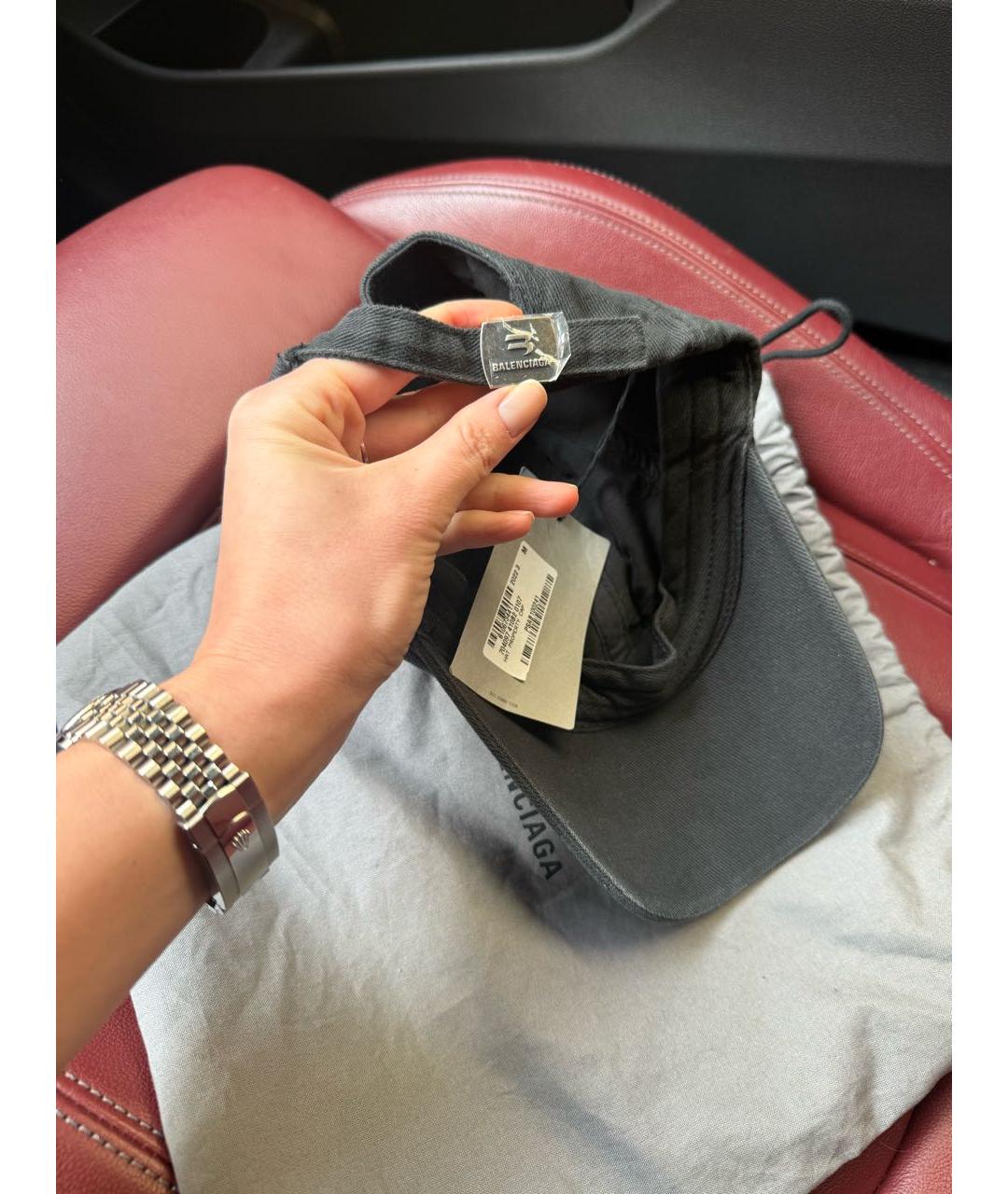 BALENCIAGA Антрацитовая хлопковая кепка/бейсболка, фото 6