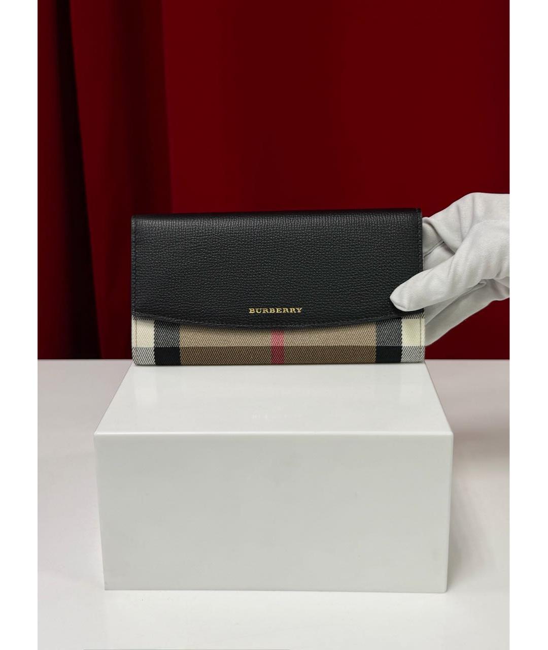 BURBERRY Черный кожаный кошелек, фото 4