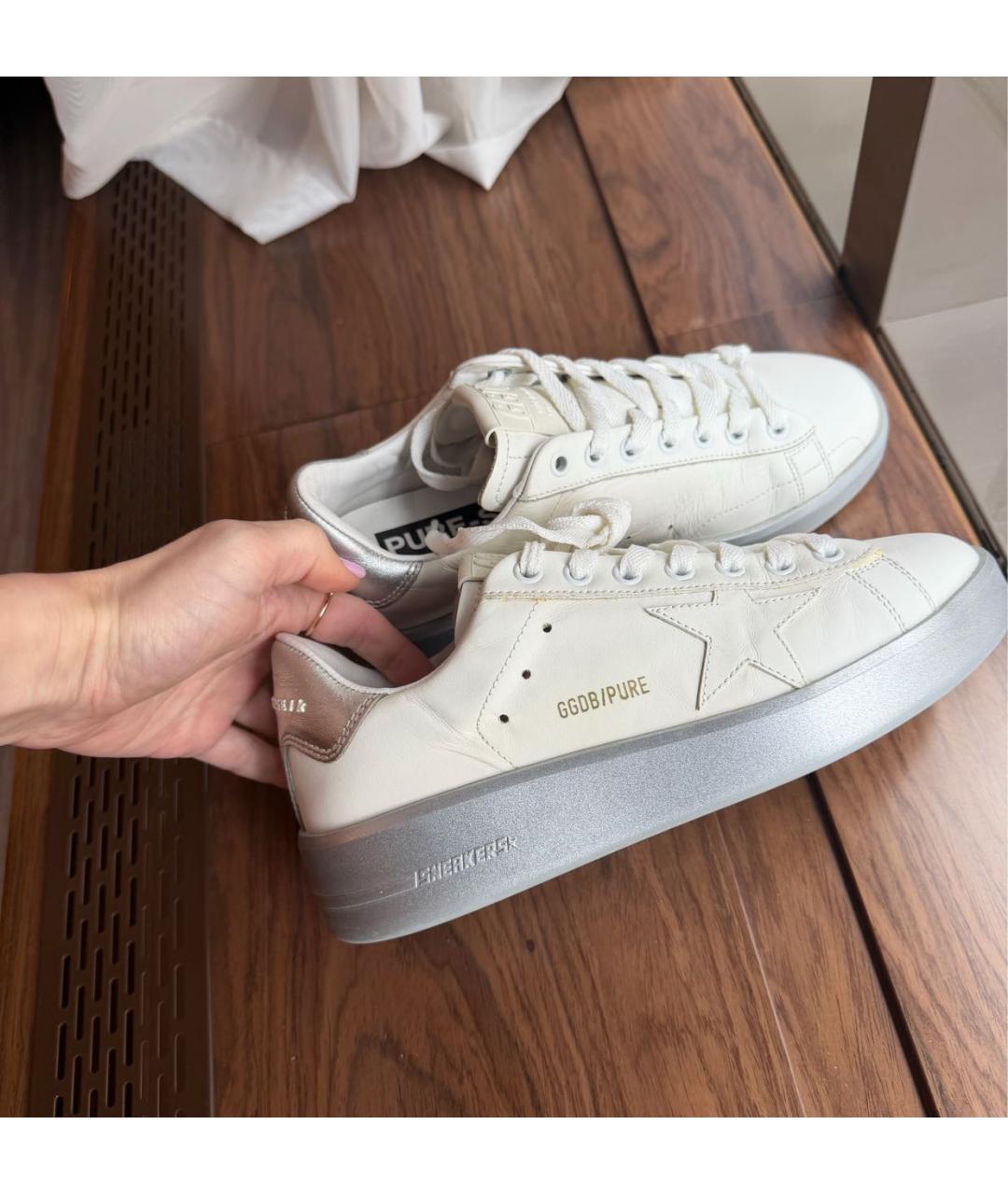 GOLDEN GOOSE Белые кожаные кеды, фото 3