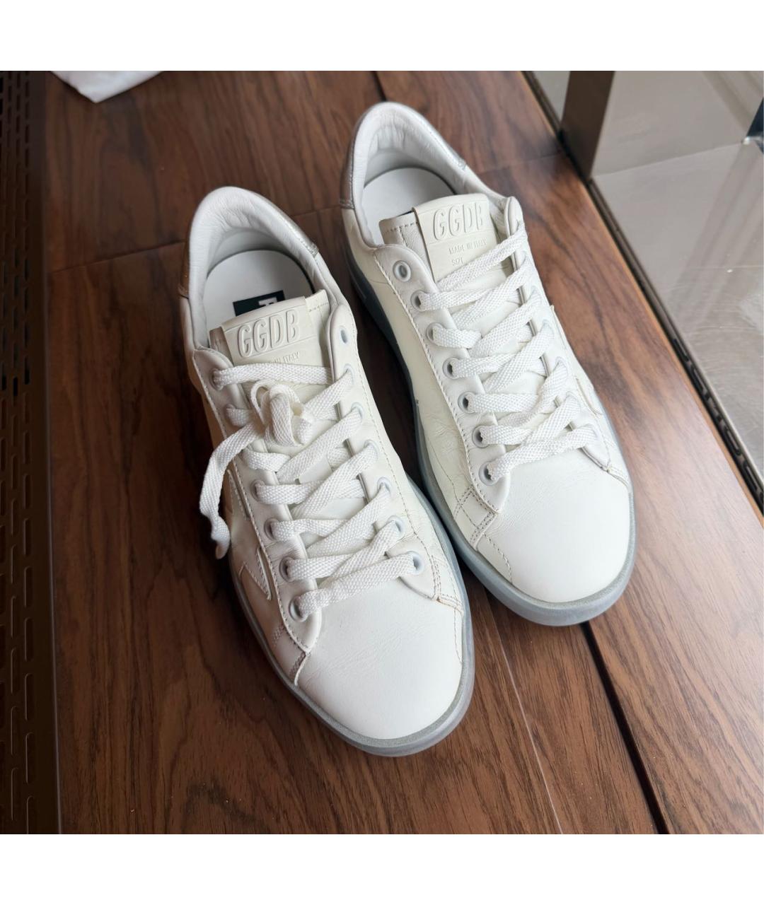 GOLDEN GOOSE Белые кожаные кеды, фото 2