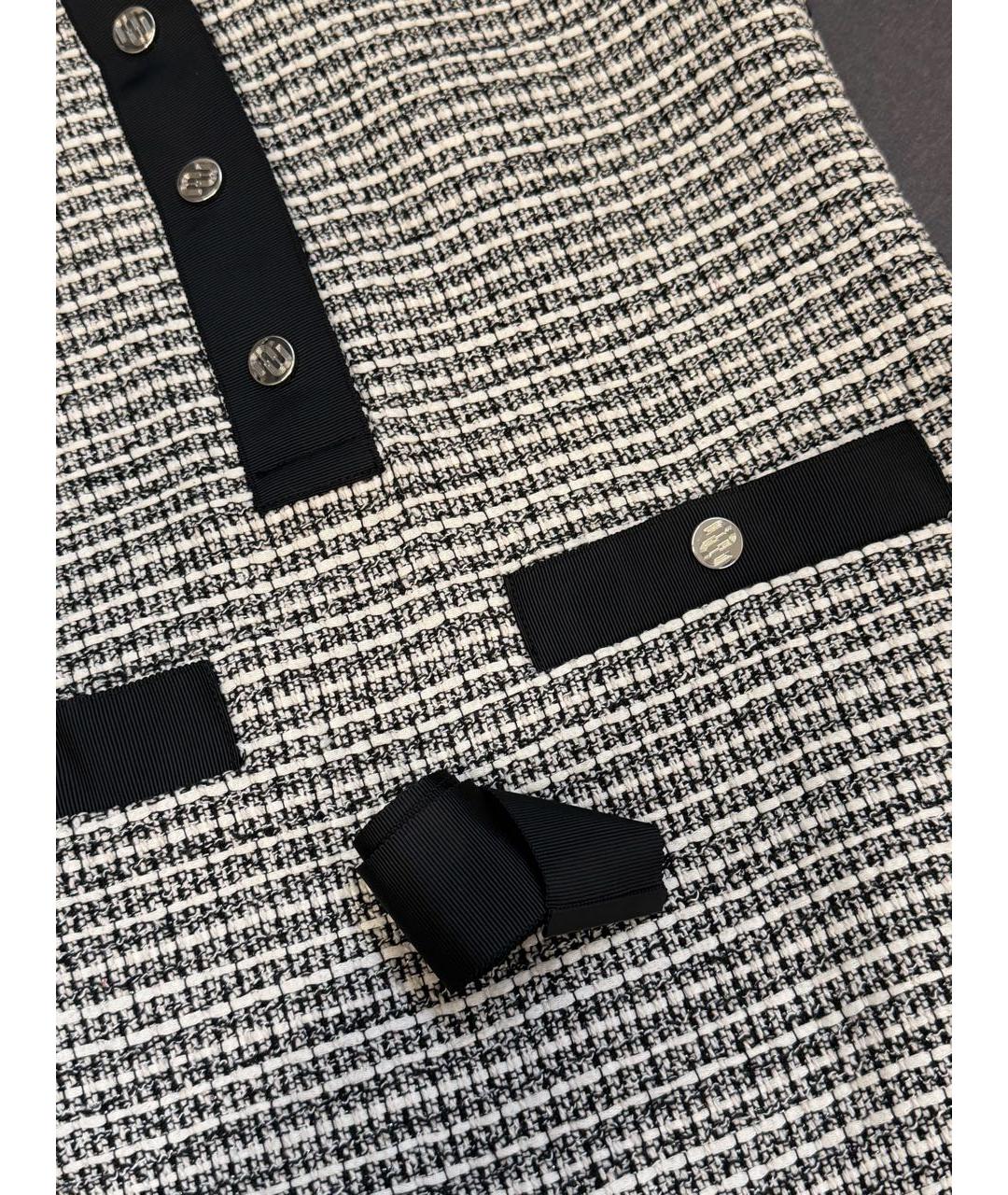 MAJE Антрацитовое твидовое повседневное платье, фото 4