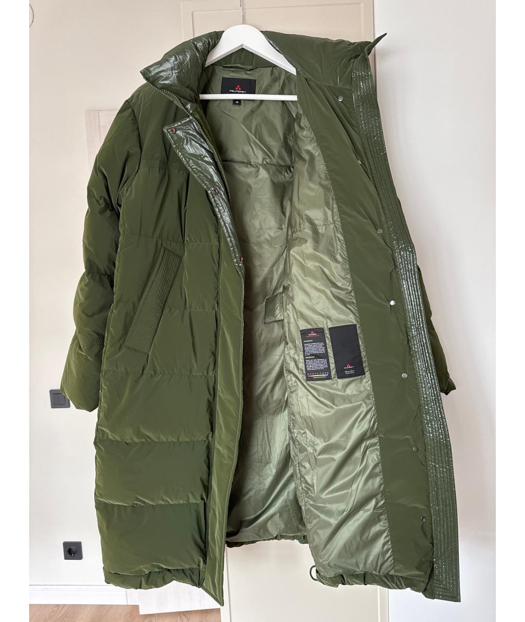 PEUTEREY Зеленый полиуретановый пуховик, фото 2