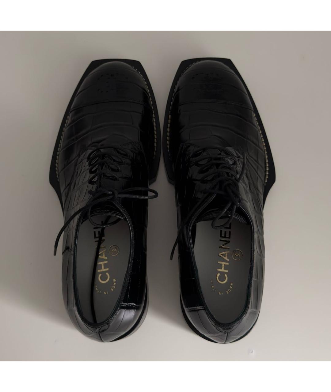 CHANEL Черные лоферы из лакированной кожи, фото 3