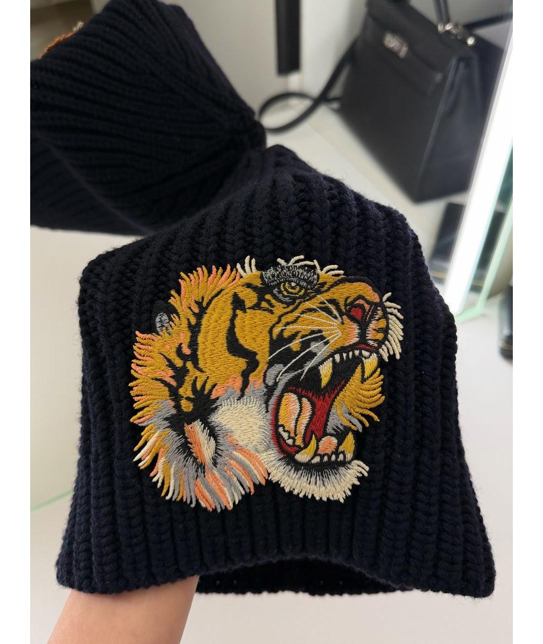 GUCCI Темно-синяя шерстяная шапка, фото 4