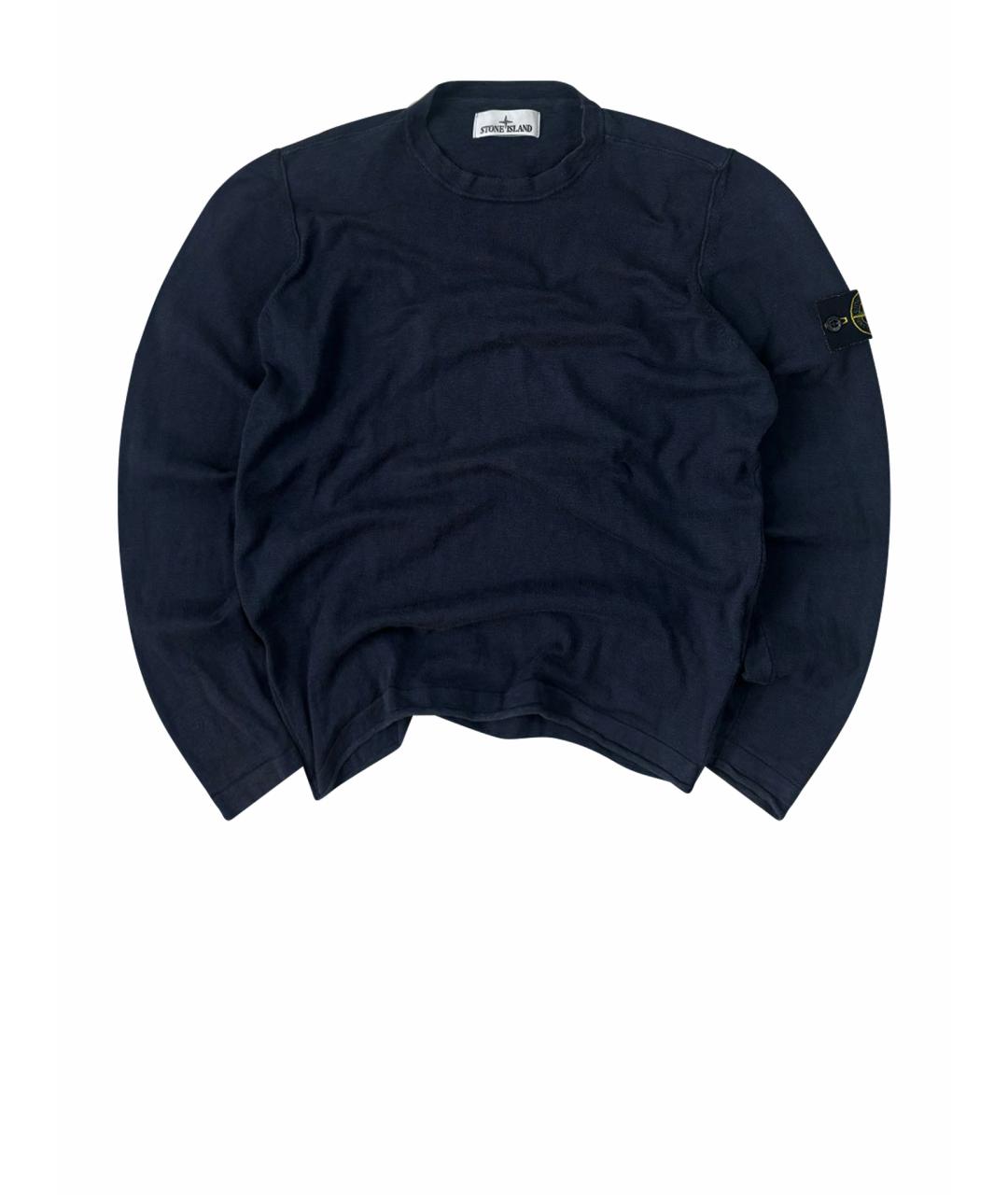 STONE ISLAND Темно-синий хлопковый джемпер / свитер, фото 7