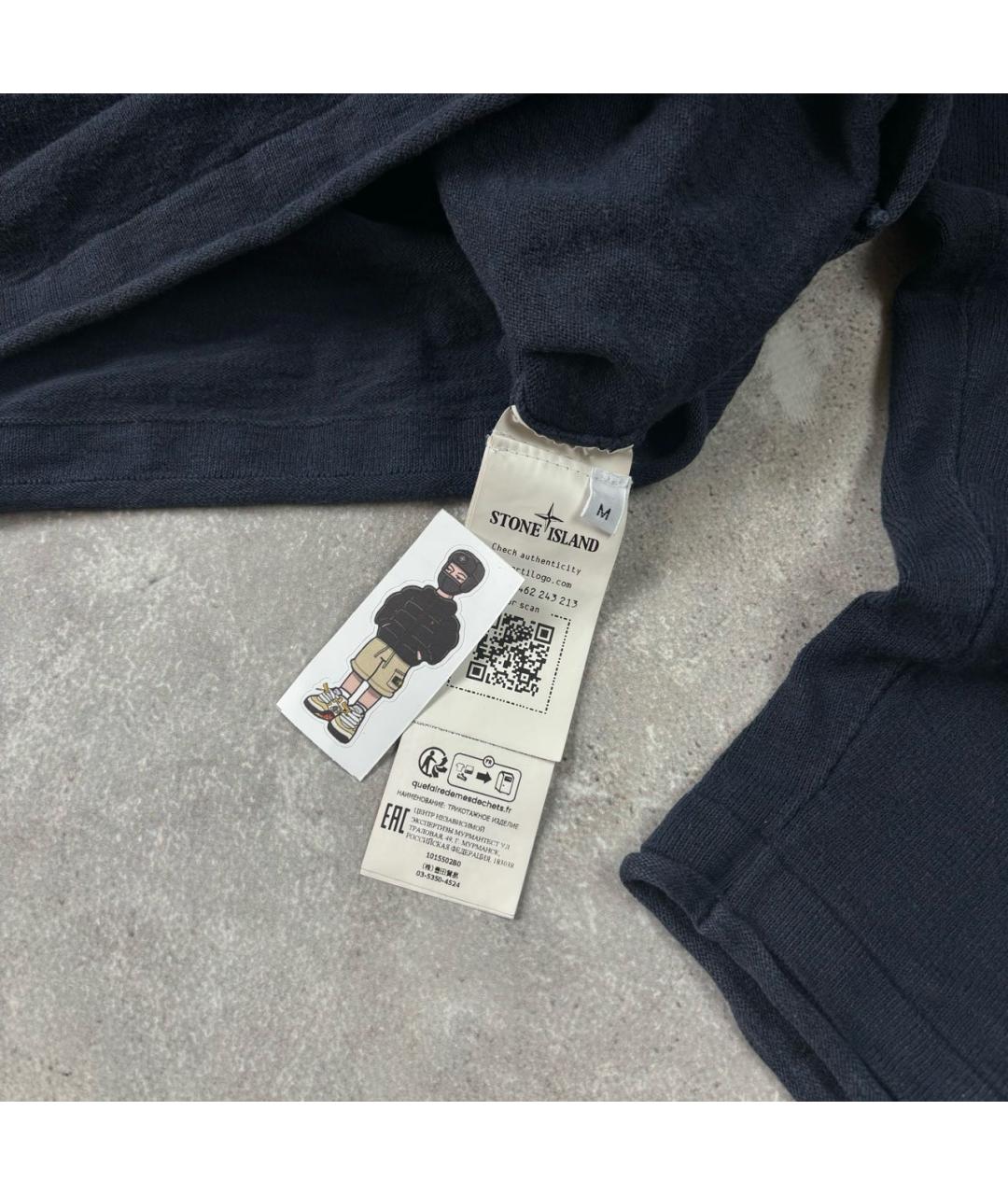 STONE ISLAND Темно-синий хлопковый джемпер / свитер, фото 6
