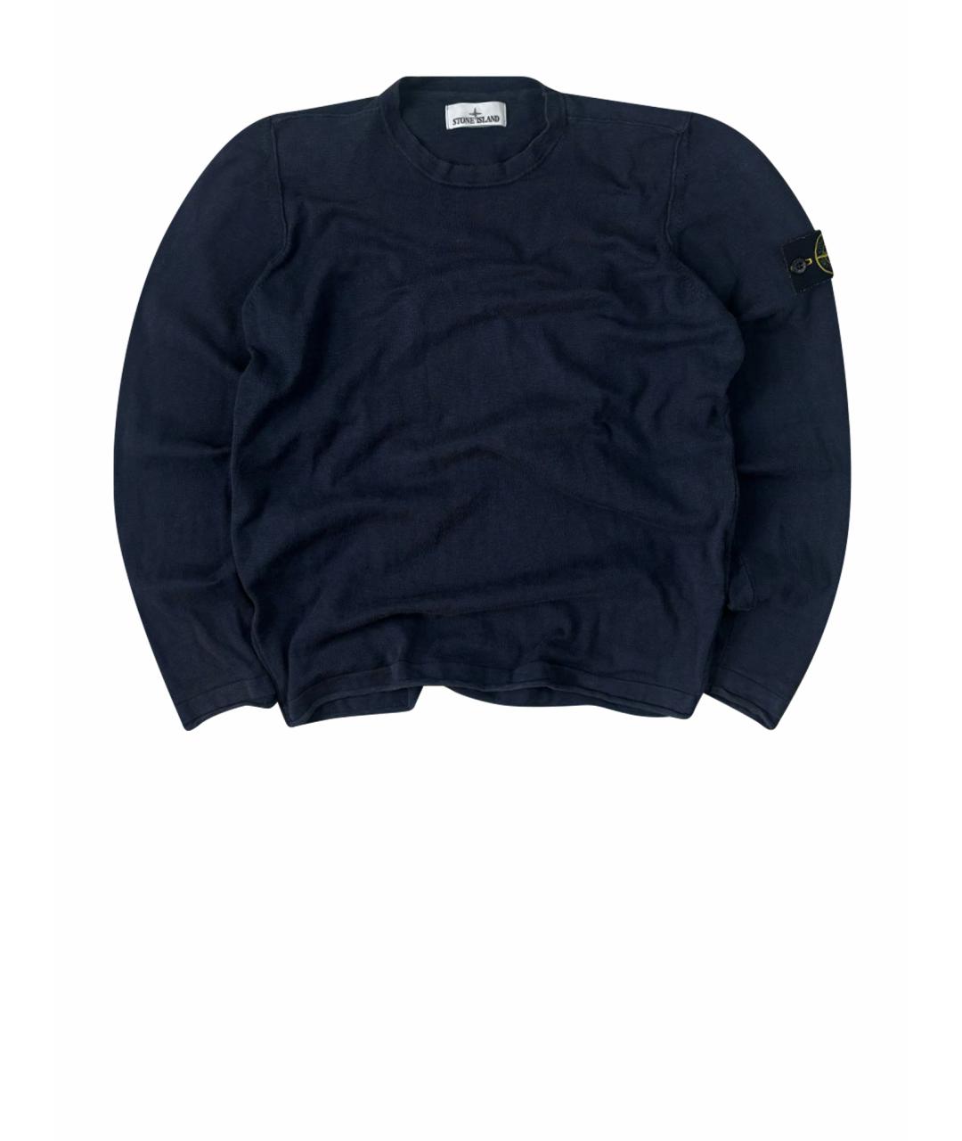 STONE ISLAND Темно-синий хлопковый джемпер / свитер, фото 1
