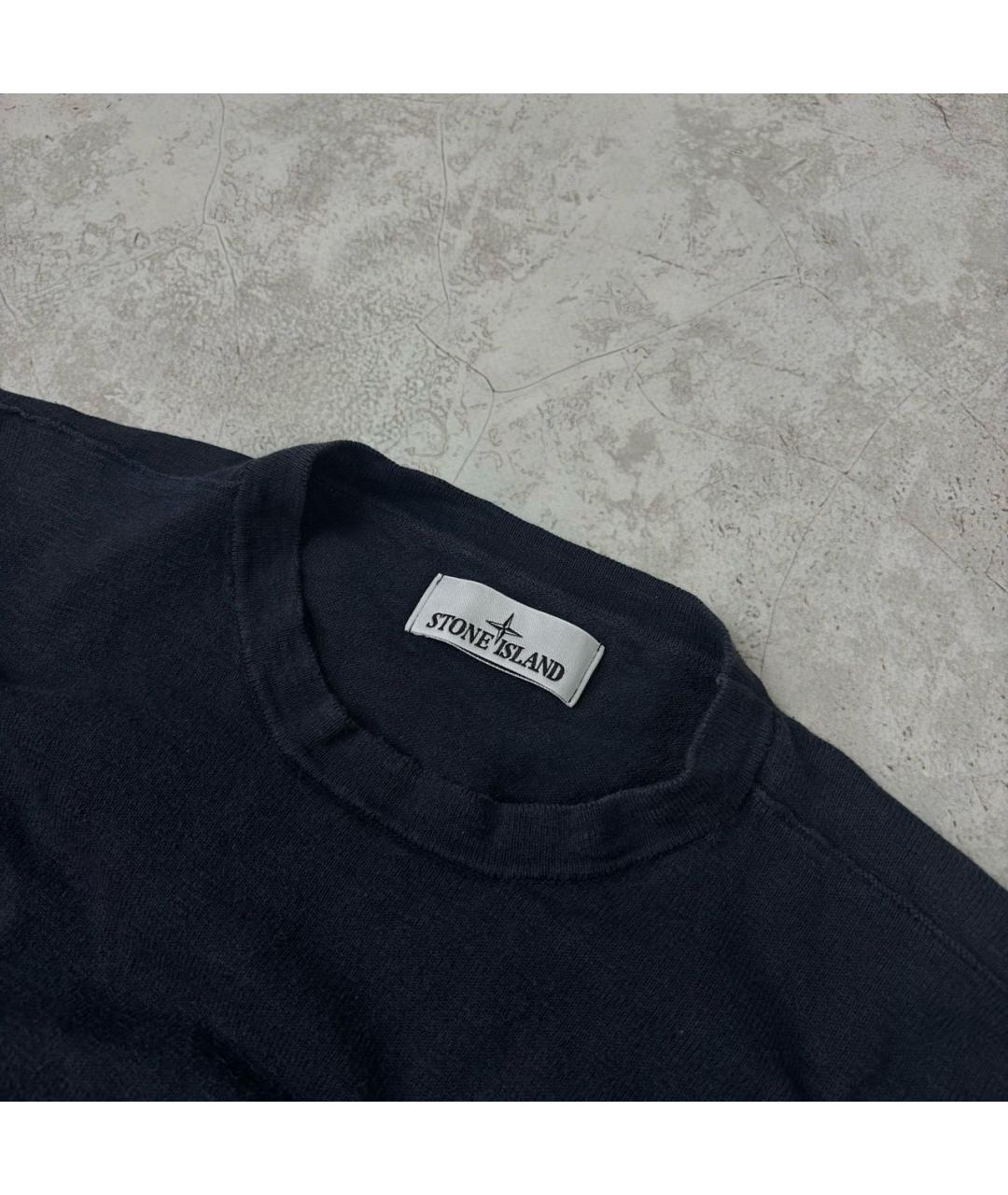 STONE ISLAND Темно-синий хлопковый джемпер / свитер, фото 3